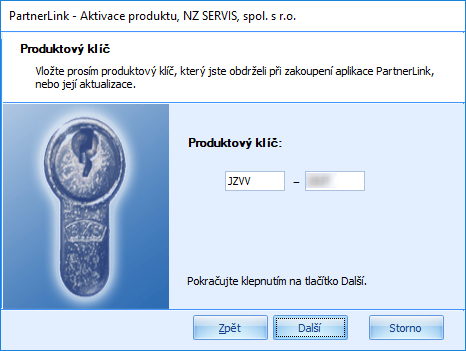 Průvodce aktivací - krok 2